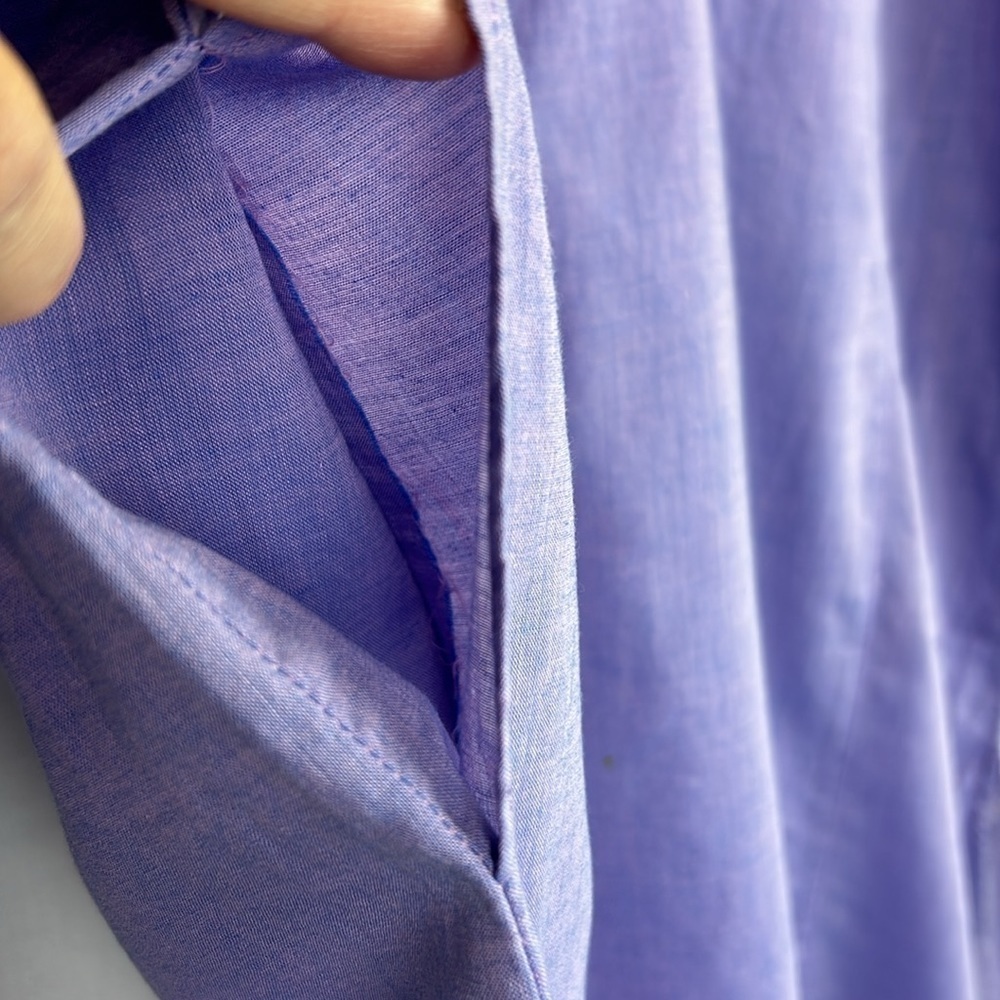 Crabtree & Evelyn Lightweight Violet Tunic Long Shirt or Sleep Shirt - Picture 5 of 11